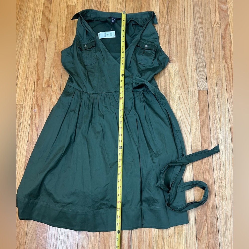NWT White House Black Market Wrap Midi Dress Green - Picture 7 of 7